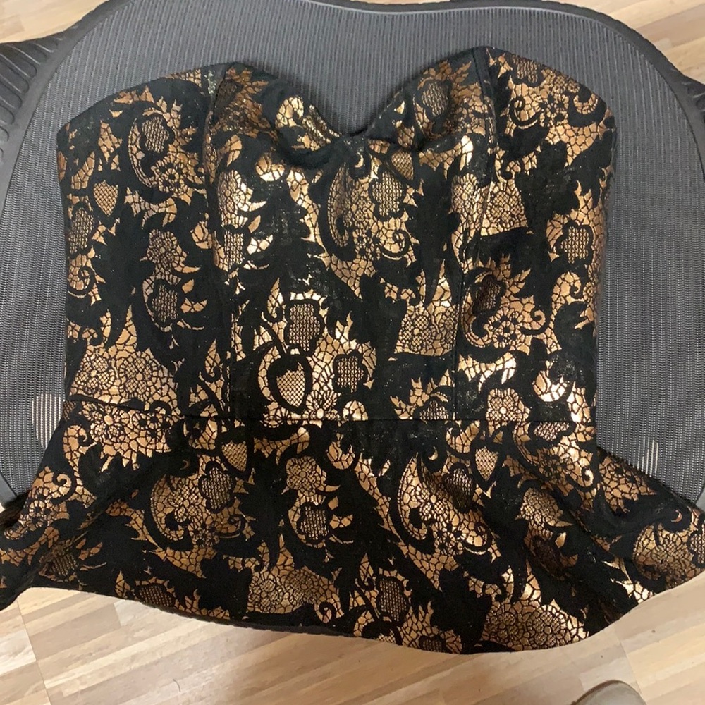 Bebe brocade peplum top